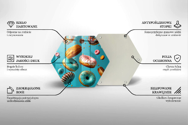 Kuchynská doska veľká zo skla Farebné šišky