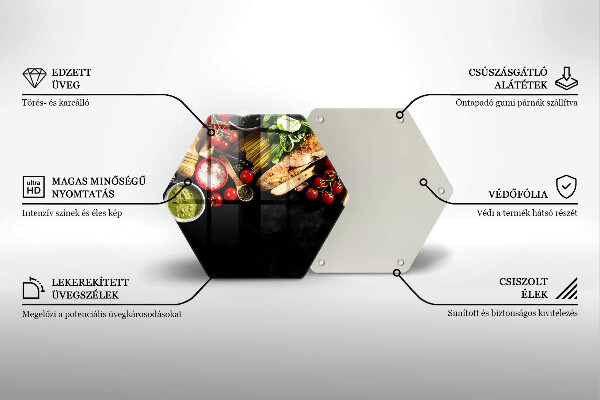 Kuchynská doska veľká zo skla Talianske prísady a koreniny