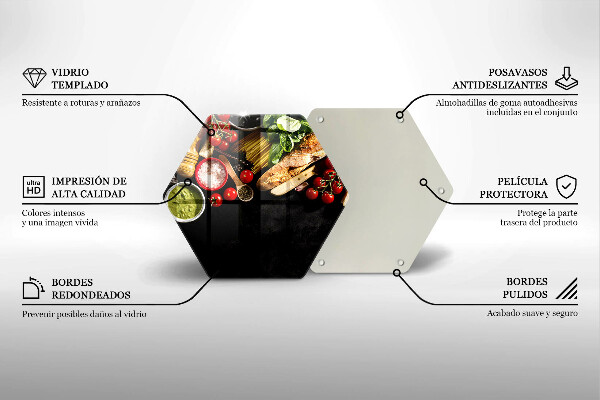 Kuchynská doska veľká zo skla Talianske prísady a koreniny