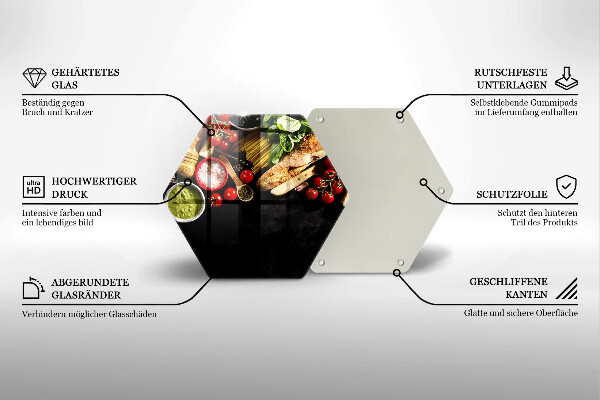 Kuchynská doska veľká zo skla Talianske prísady a koreniny