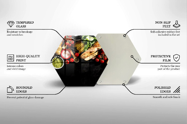 Kuchynská doska veľká zo skla Talianske prísady a koreniny
