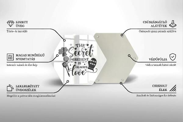 Kuchynská doska veľká zo skla Nápis veta