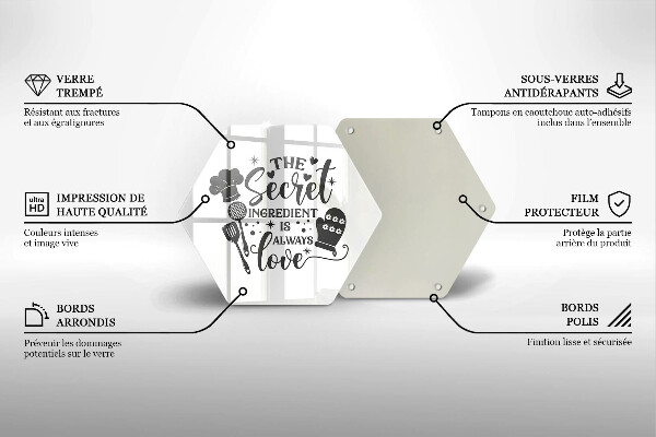 Kuchynská doska veľká zo skla Nápis veta