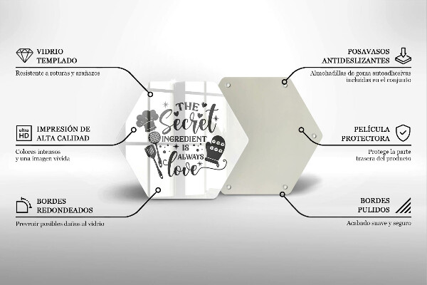 Kuchynská doska veľká zo skla Nápis veta