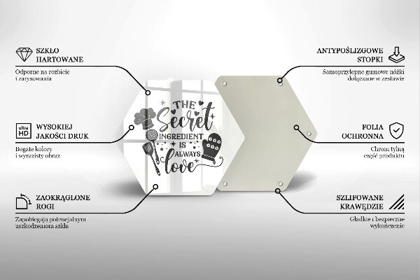 Kuchynská doska veľká zo skla Nápis veta