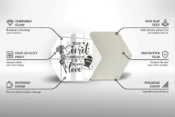 Kuchynská doska veľká zo skla Nápis veta