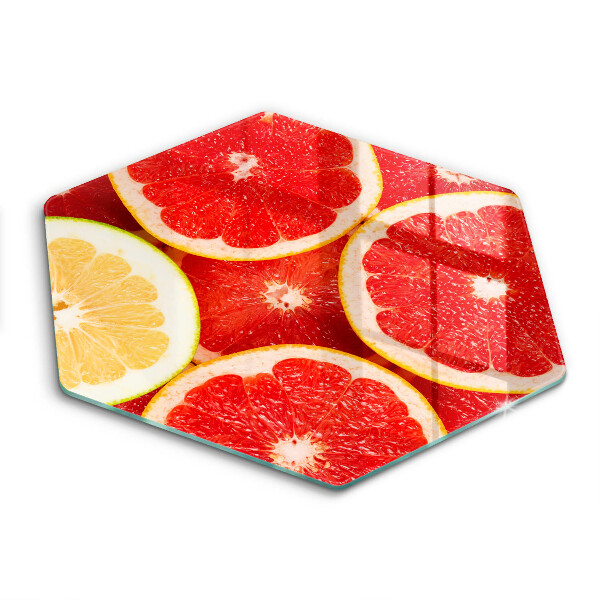 Kuchynská doska veľká zo skla Plátky grapefruitu
