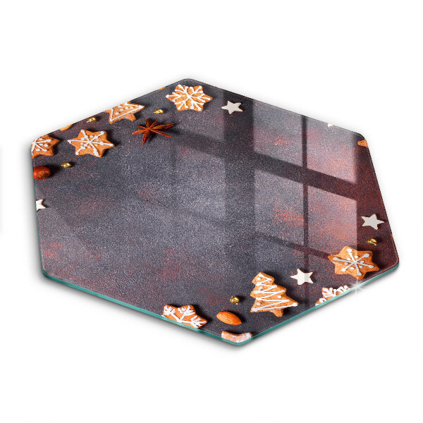 Kuchynská doska veľká zo skla Perníkové Vianoce