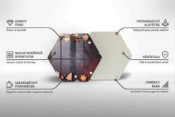 Kuchynská doska veľká zo skla Perníkové Vianoce