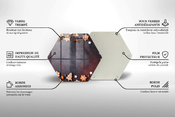 Kuchynská doska veľká zo skla Perníkové Vianoce