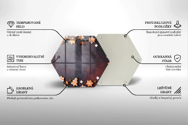 Kuchynská doska veľká zo skla Perníkové Vianoce