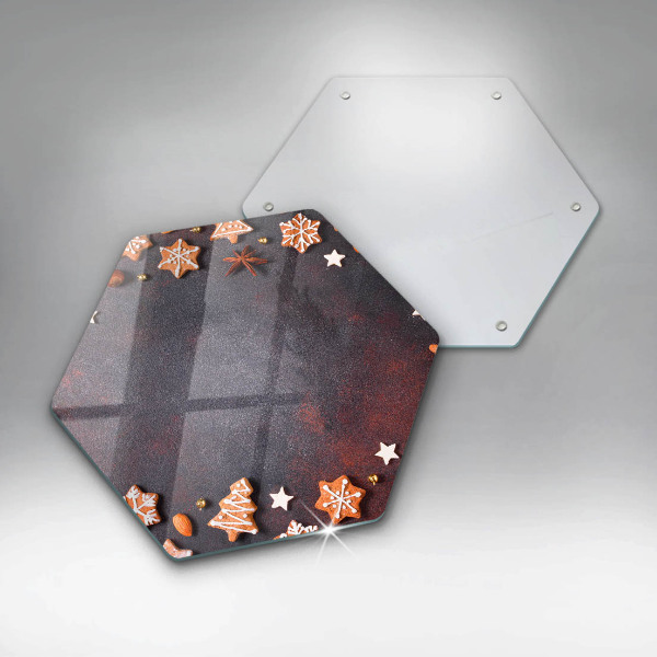 Kuchynská doska veľká zo skla Perníkové Vianoce