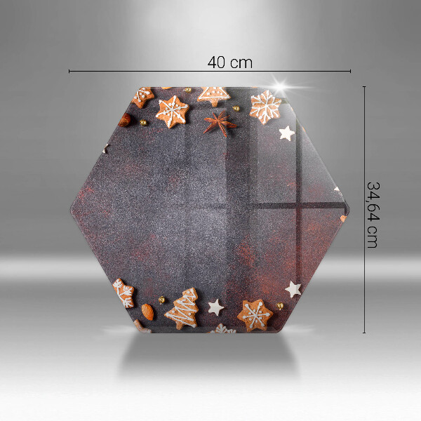 Kuchynská doska veľká zo skla Perníkové Vianoce