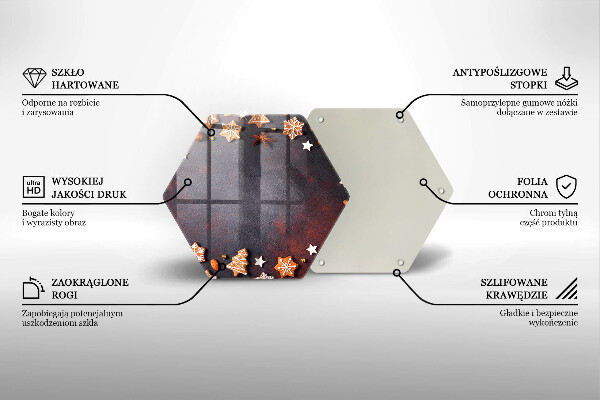Kuchynská doska veľká zo skla Perníkové Vianoce