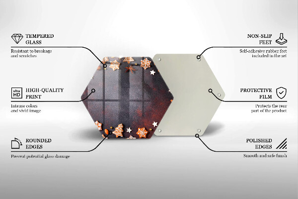 Kuchynská doska veľká zo skla Perníkové Vianoce
