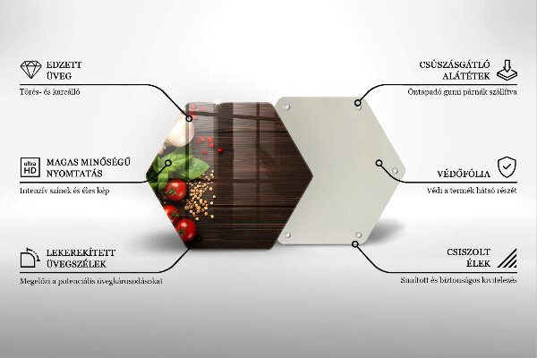 Kuchynská doska veľká zo skla Zelenina na stole