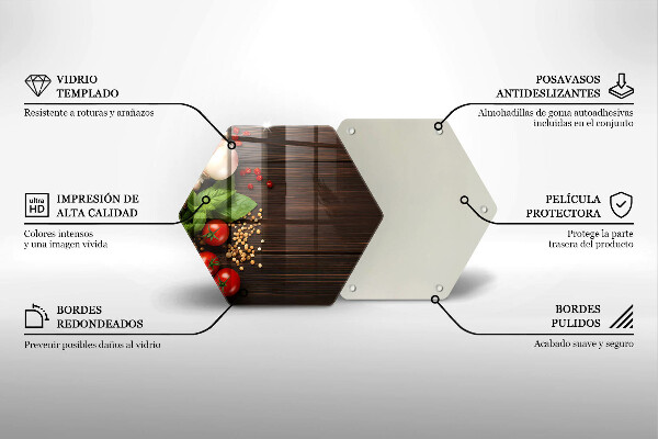 Kuchynská doska veľká zo skla Zelenina na stole