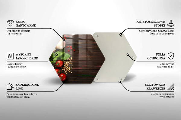 Kuchynská doska veľká zo skla Zelenina na stole