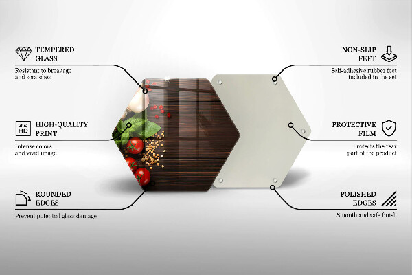 Kuchynská doska veľká zo skla Zelenina na stole