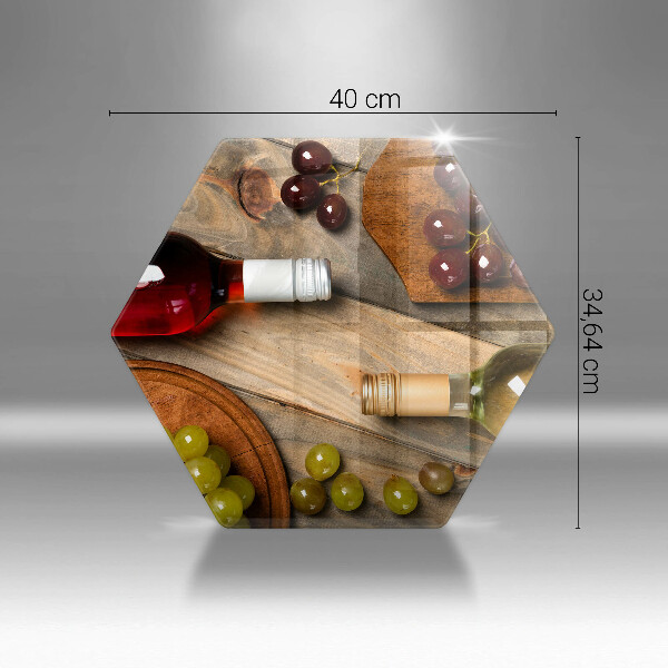 Kuchynská doska veľká zo skla Fľaše na víno a hrozno