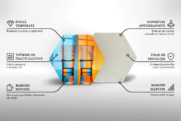 Kuchynská doska veľká zo skla Dva poháre vody