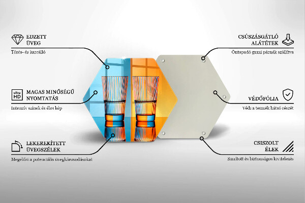 Kuchynská doska veľká zo skla Dva poháre vody