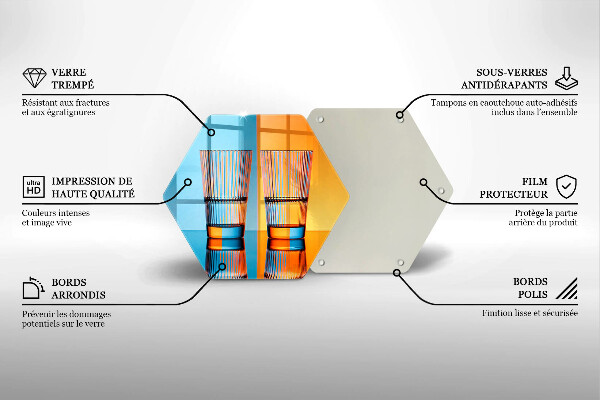 Kuchynská doska veľká zo skla Dva poháre vody