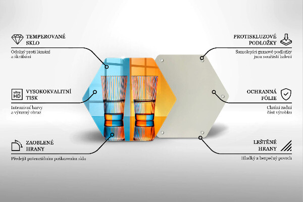 Kuchynská doska veľká zo skla Dva poháre vody
