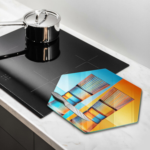 Kuchynská doska veľká zo skla Dva poháre vody