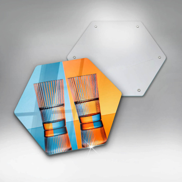 Kuchynská doska veľká zo skla Dva poháre vody