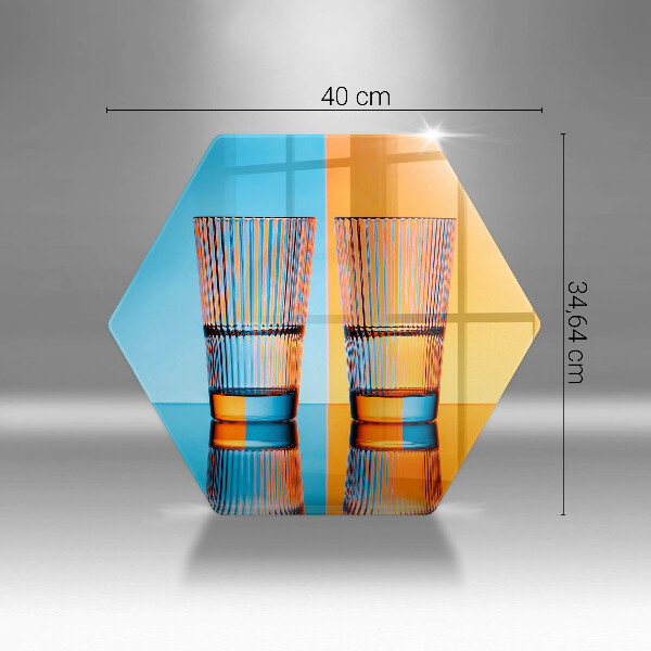 Kuchynská doska veľká zo skla Dva poháre vody