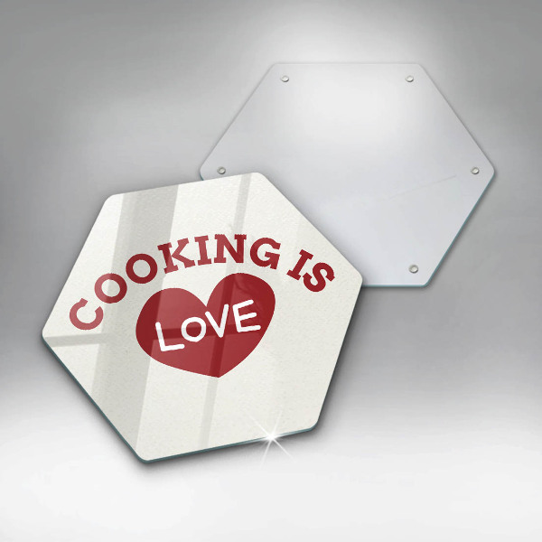 Kuchynská doska veľká zo skla Cooking is love