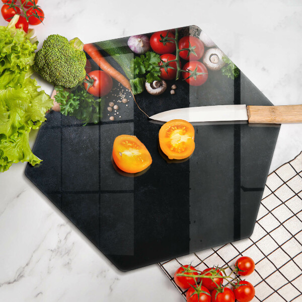 Kuchynská doska veľká zo skla Farebná zelenina