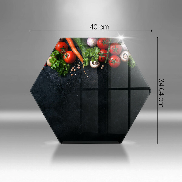 Kuchynská doska veľká zo skla Farebná zelenina