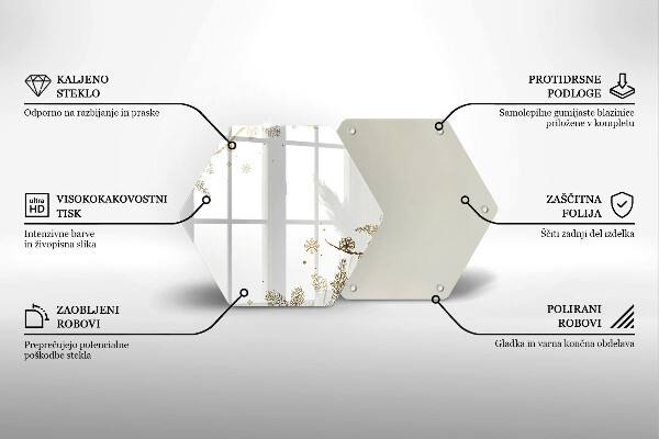 Kuchynská doska veľká zo skla Zimné dekorácie