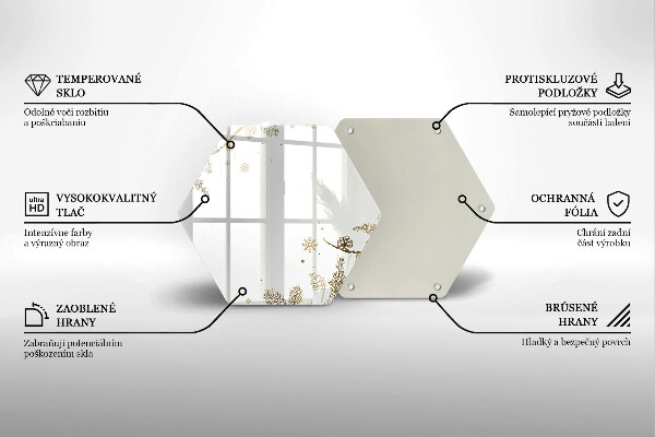 Kuchynská doska veľká zo skla Zimné dekorácie