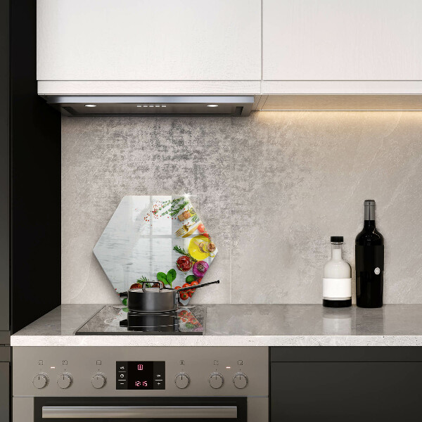 Kuchynská doska veľká zo skla Zelenina a korenie