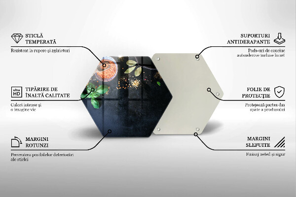 Kuchynská doska veľká zo skla Misky s korením