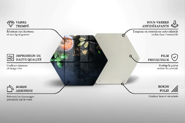 Kuchynská doska veľká zo skla Misky s korením