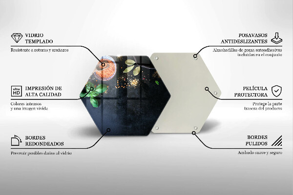 Kuchynská doska veľká zo skla Misky s korením