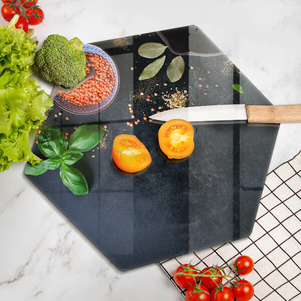 Kuchynská doska veľká zo skla Misky s korením