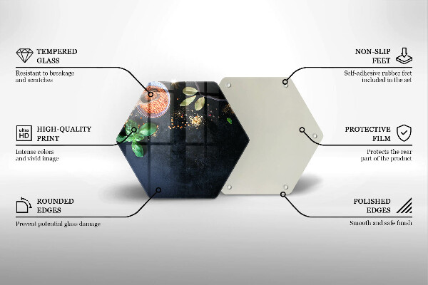 Kuchynská doska veľká zo skla Misky s korením
