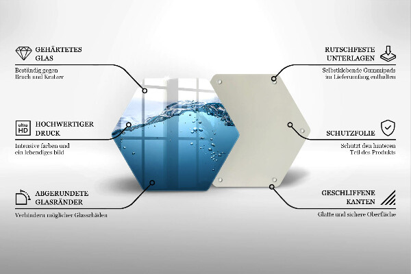 Kuchynská doska zo skla Modrá voda