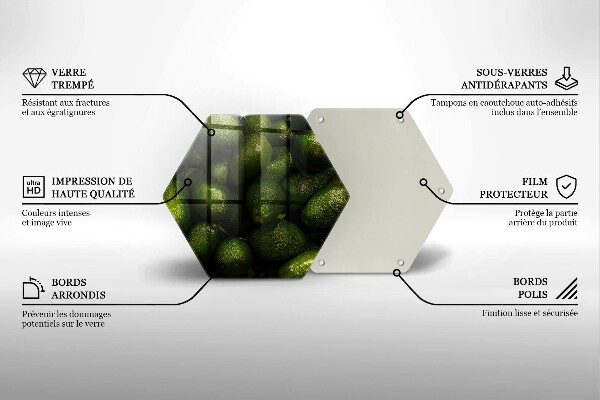 Kuchynská doska zo skla Ovocie avokáda