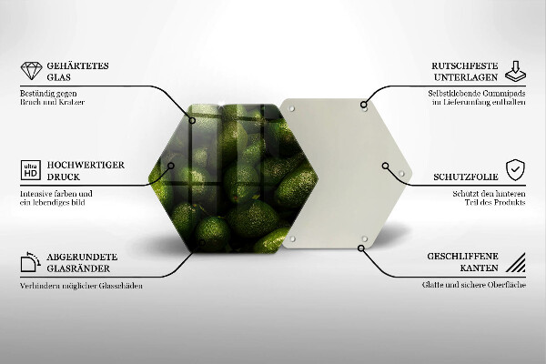 Kuchynská doska zo skla Ovocie avokáda