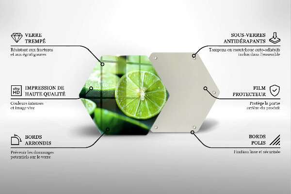 Kuchynská doska zo skla Limetkový citrus