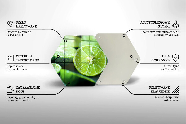 Kuchynská doska zo skla Limetkový citrus