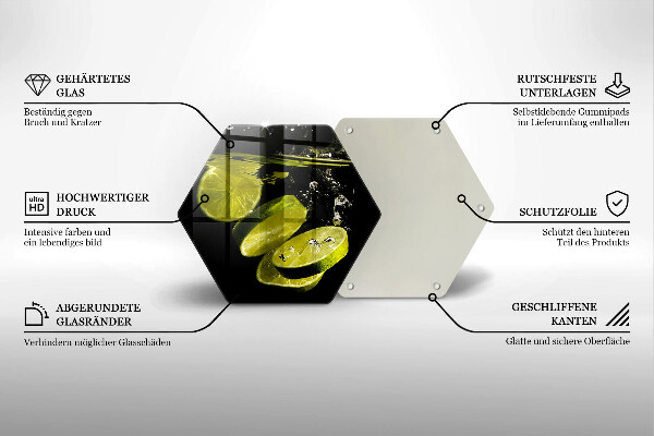 Kuchynská doska zo skla Limetky vo vode
