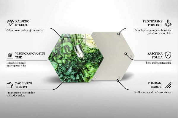 Kuchynská doska zo skla Zelená zelenina