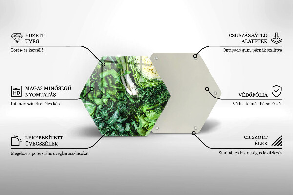 Kuchynská doska zo skla Zelená zelenina